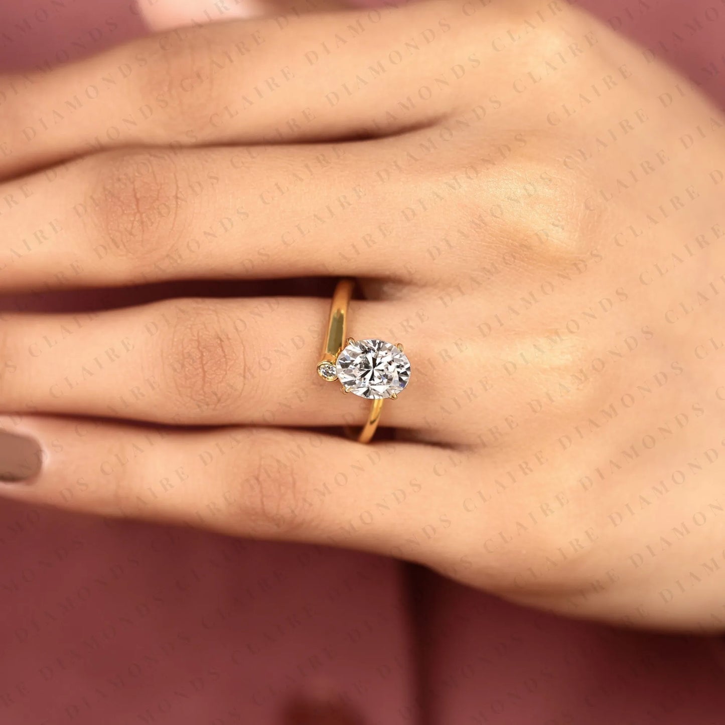 oval cut moissanite diamond engagement ring bypass ring unique open band modern style bridal jewelry