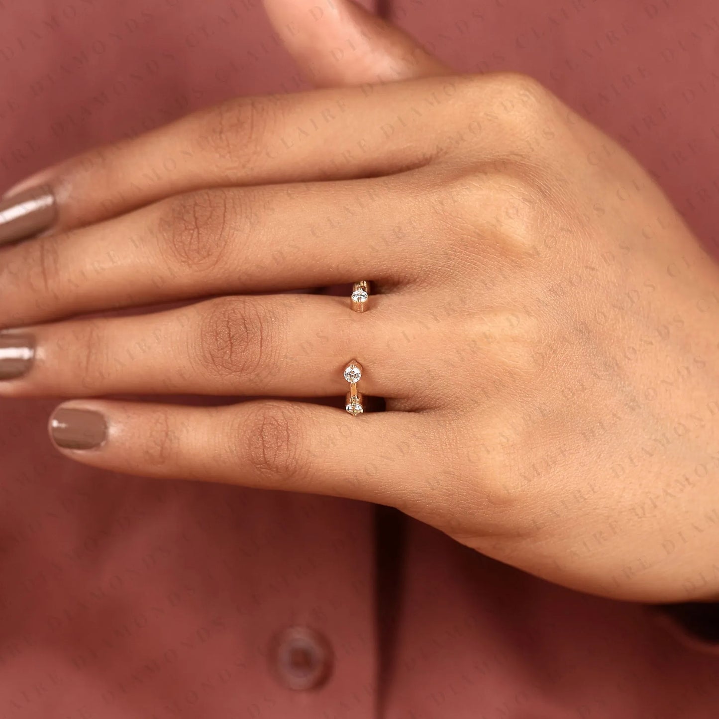 0.27 tcw round diamond wedding band moissanite diamond stackable ring minimalist yellow gold anniversary band modern bridal ring dainty everyday fine jewelry.