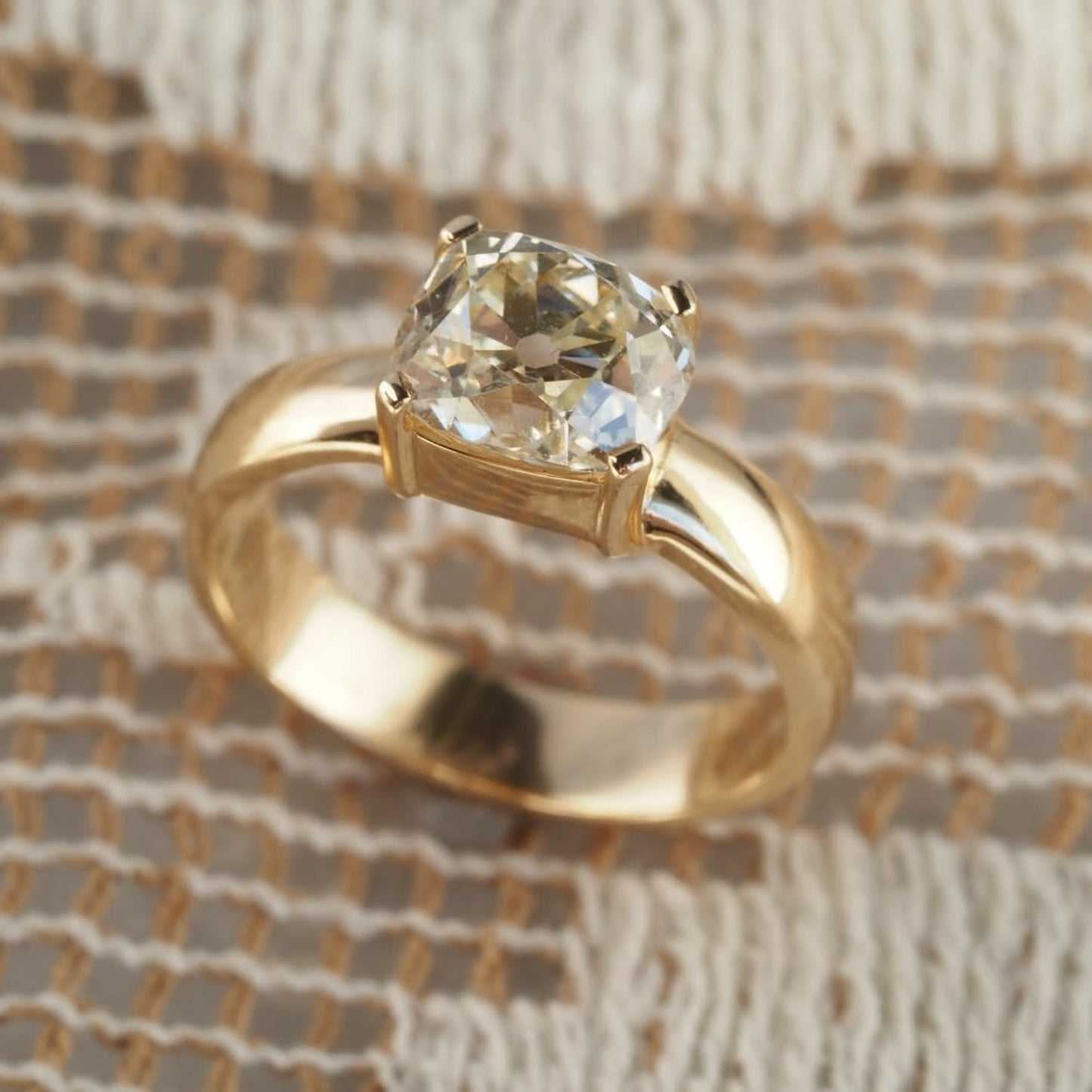 old mine cushion cut moissanite engagement ring solitaire gold wedding ring