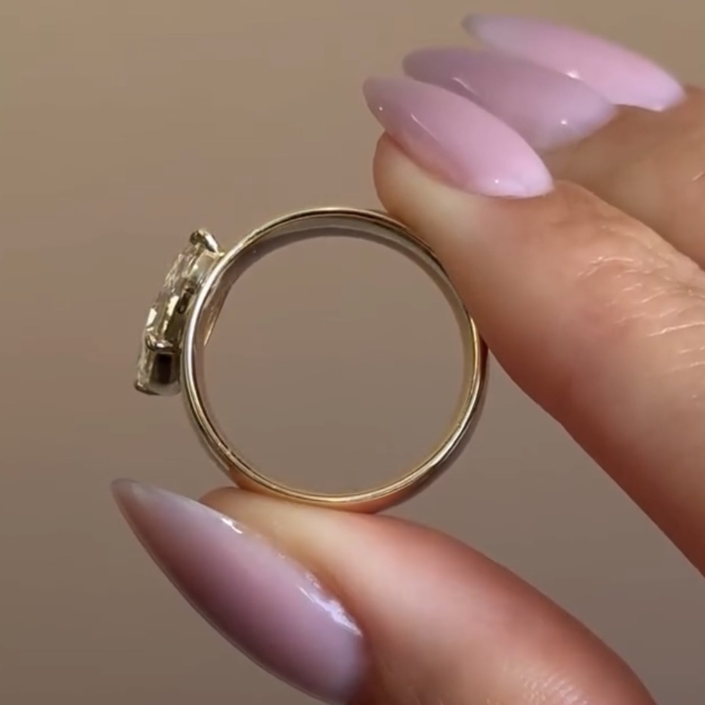 old mine pear cut moissanite engagement ring east west gold wedding ring