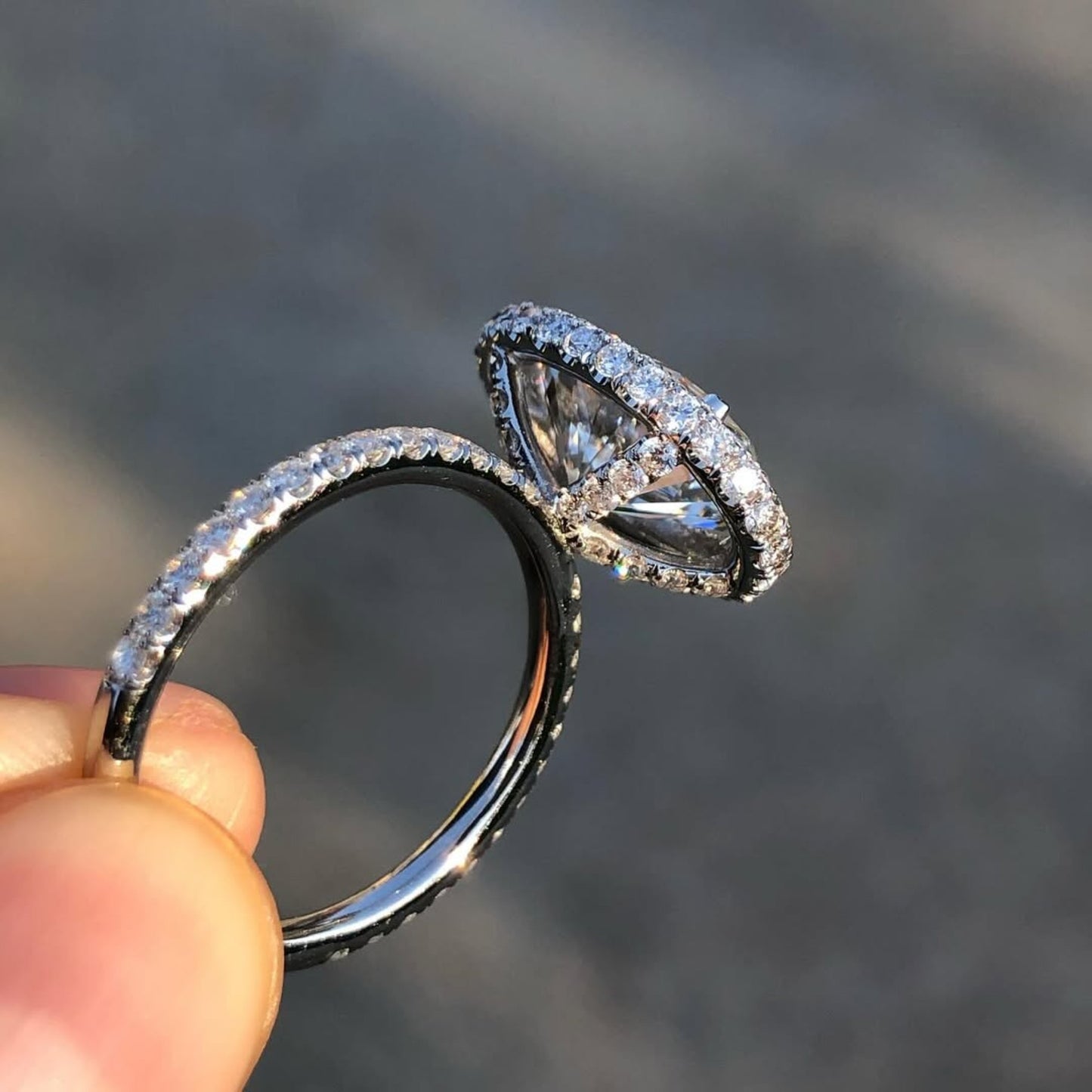 oval cut lab grown ring oval halo set engagement ring solid white gold hidden halo ring wedding rings for women anniversary ring