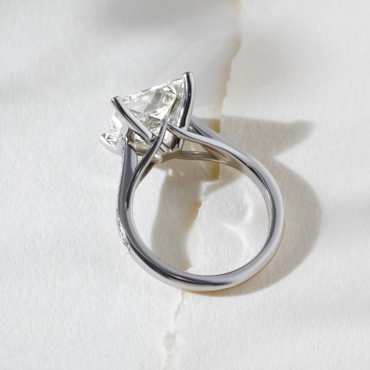 cathedral set princess cut moissanite engagement ring white gold wedding ring anniversary rings for women handmade promise ring