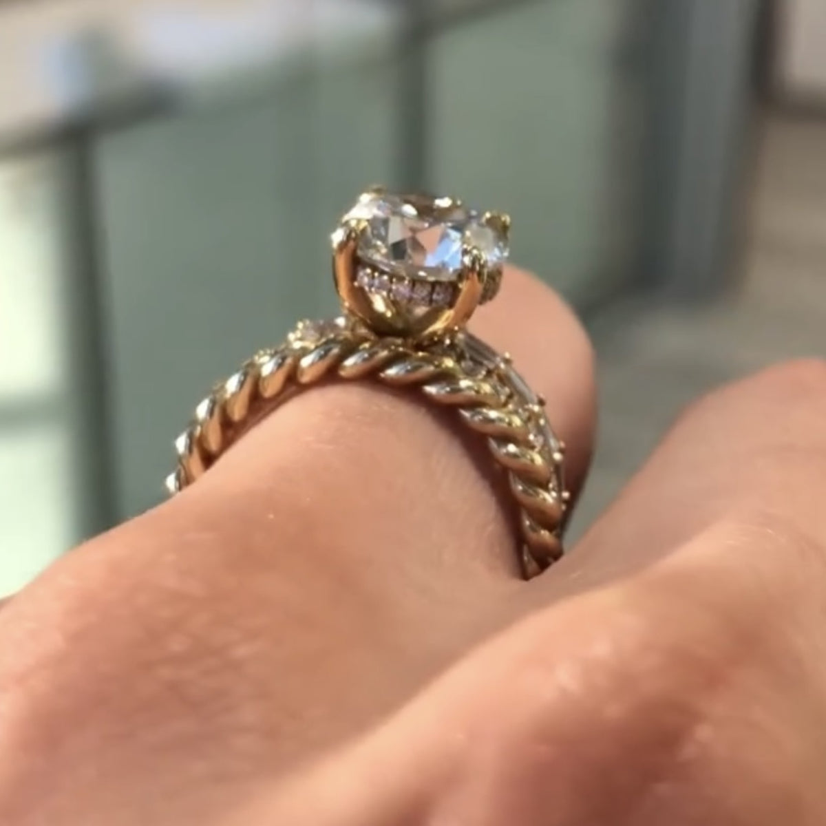round cut moissanite engagement ring set solitaire ring with two matching band set bridal set wedding ring set anniversary set