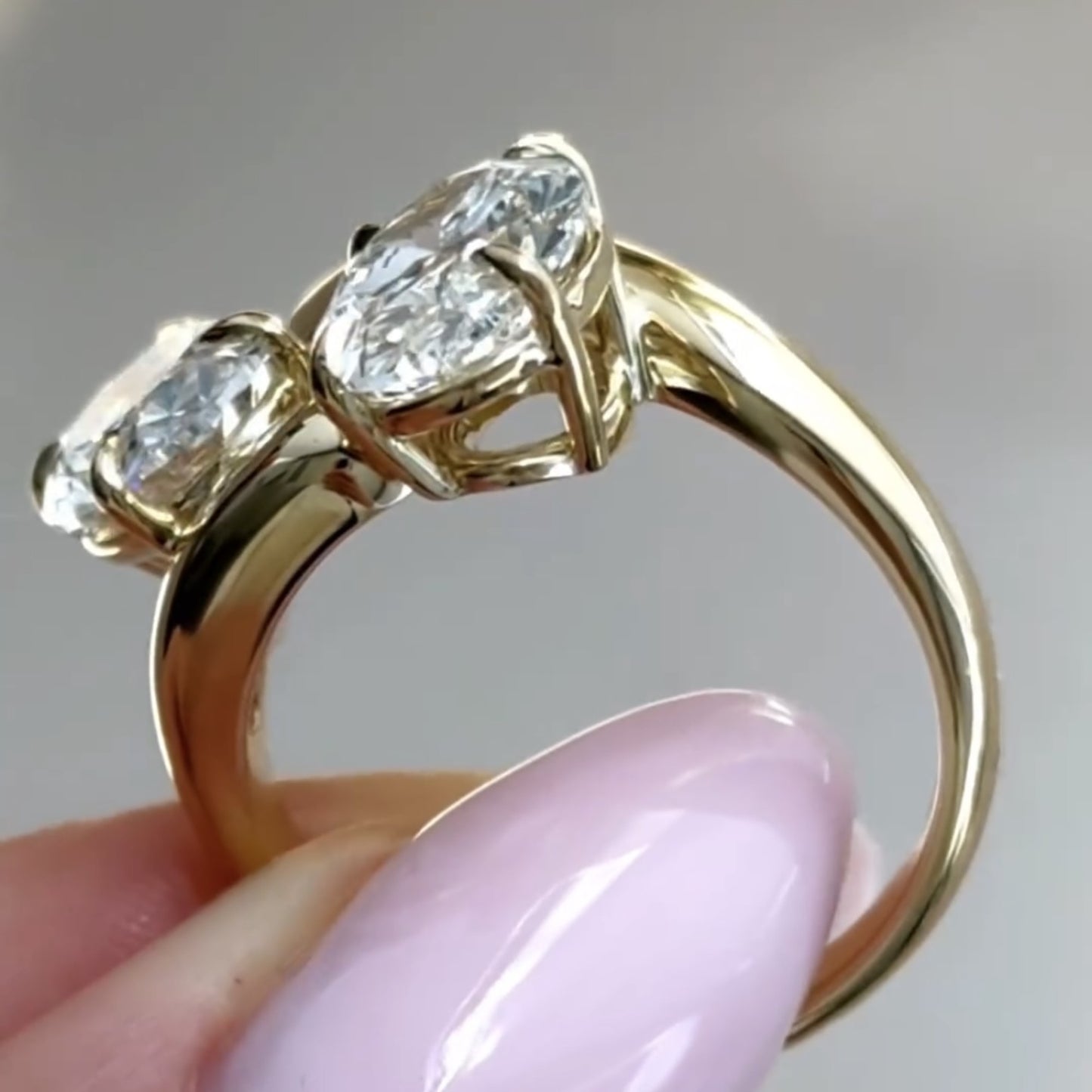 4.00 tcw toi et moi oval cut moissanite engagement ring east west two stone ring you and me ring wedding ring anniversary ring for her