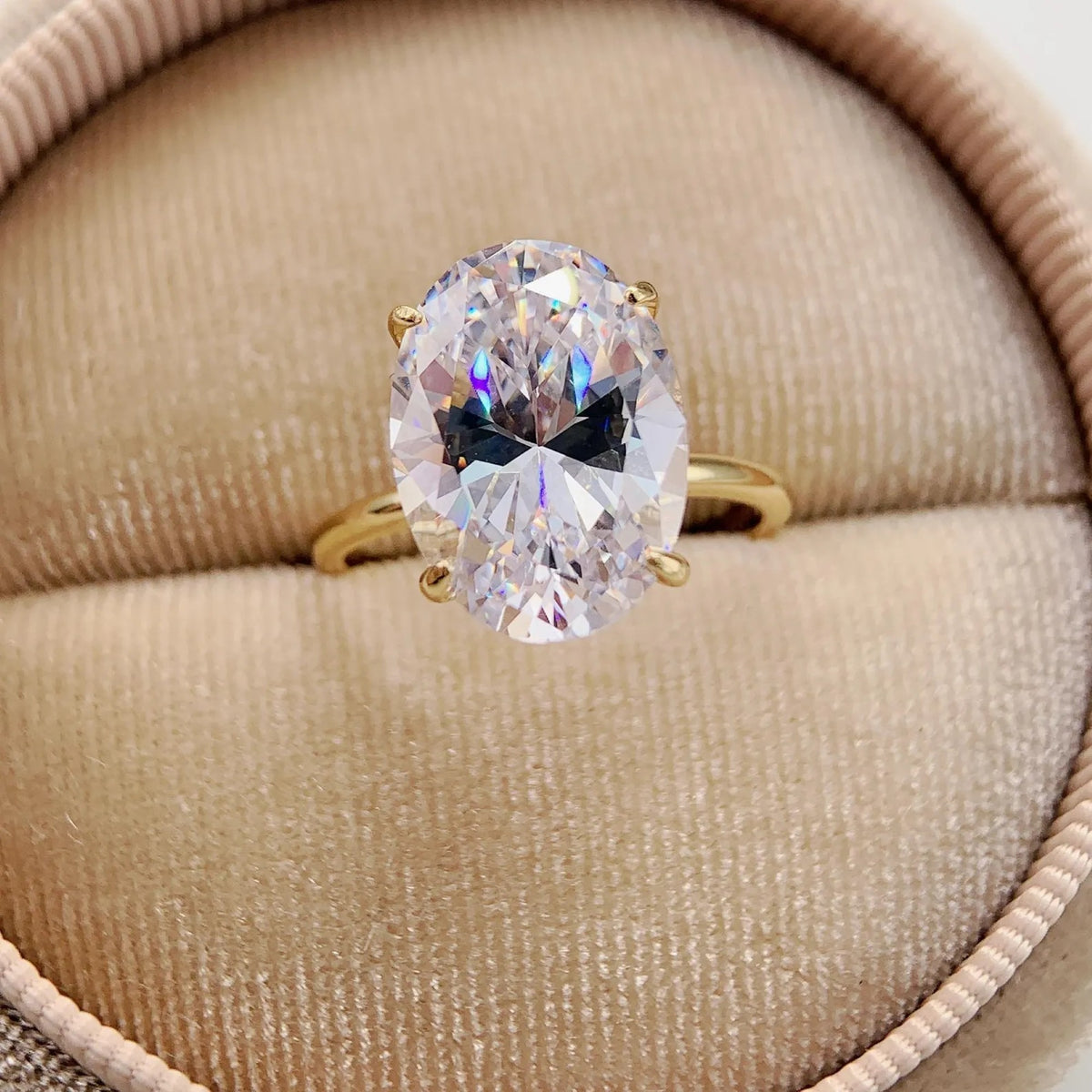 oval moissanite diamond engagement ring set moissanite wedding ring set anniversary ring set for women