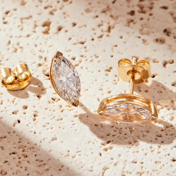 1.50 TCW Marquise Lab-Grown Diamond Stud Earrings Gold Unique Statement Jewelry