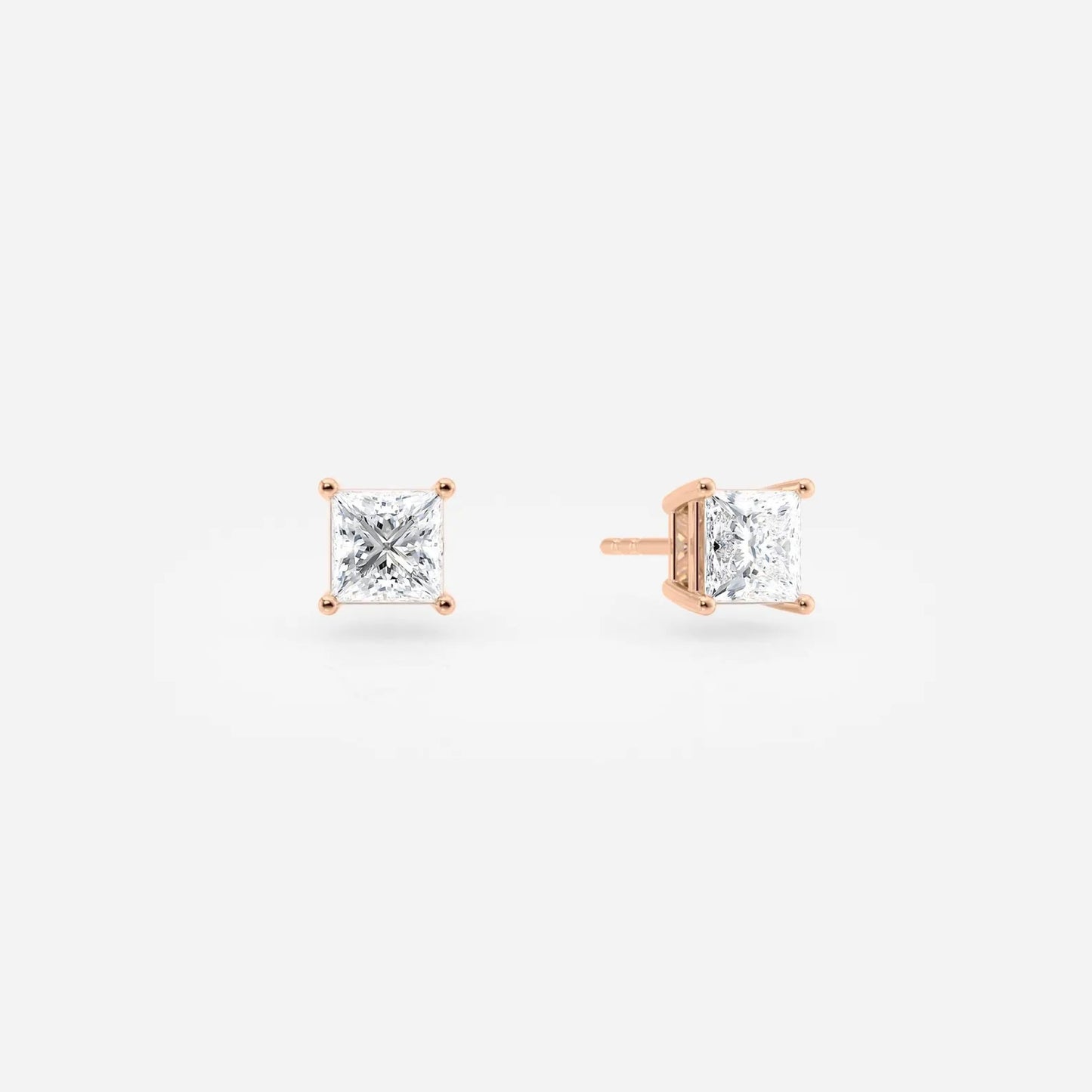 1.00 tcw princess lab grown diamond stud earring gift for her