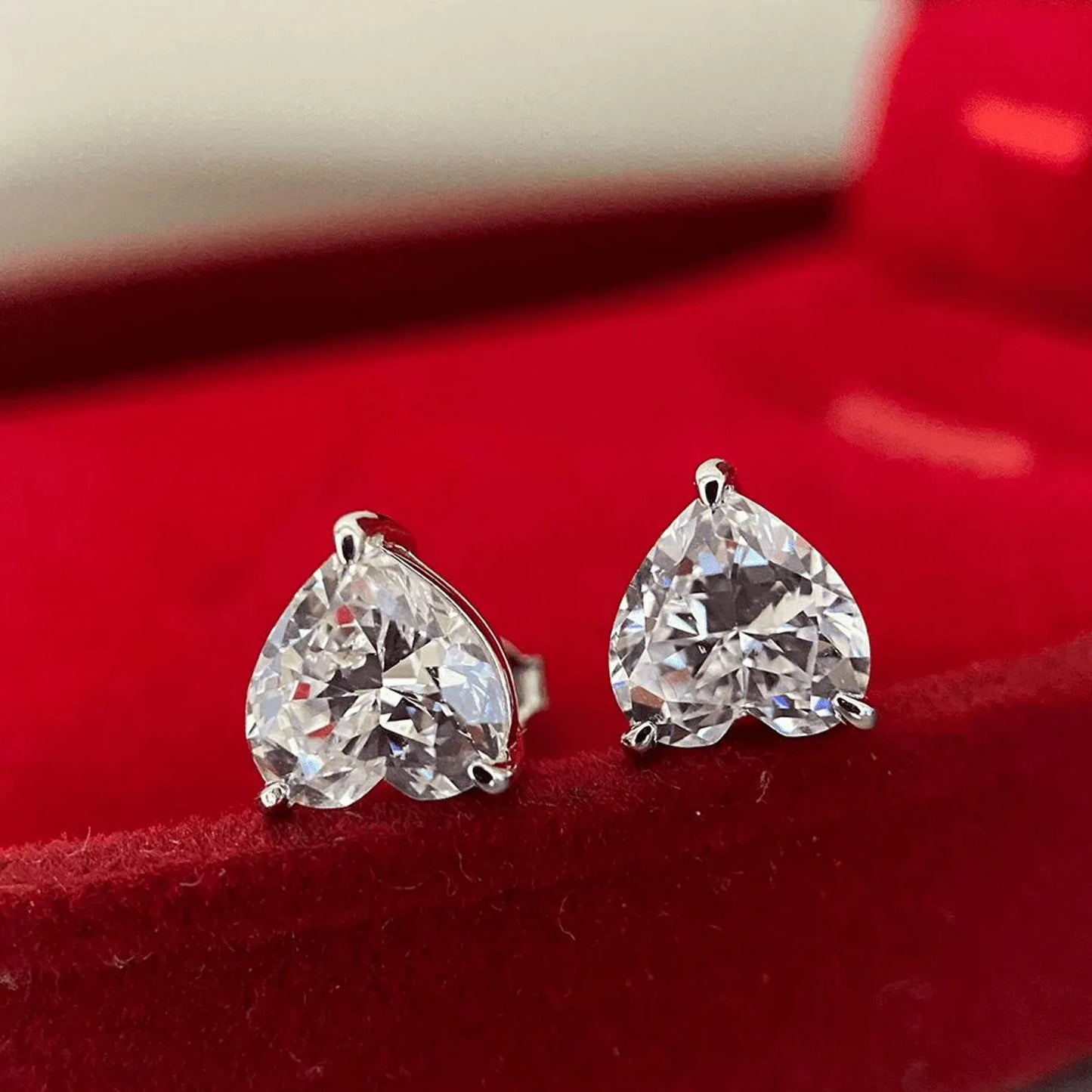 2.00 tcw heart cut moissanite diamond stud earring for love