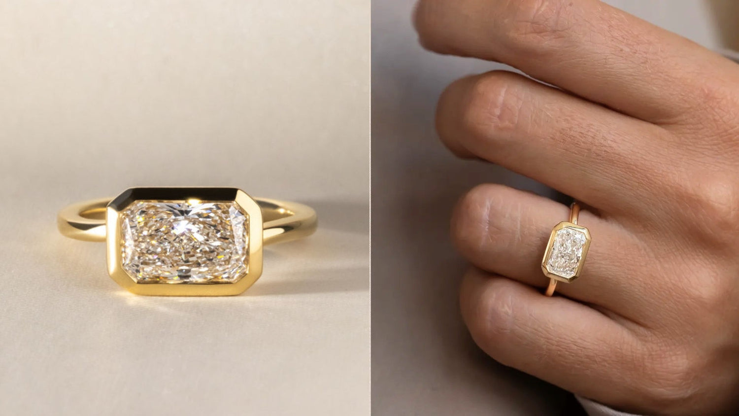 Bezel Rings - Moissanite Diamonds - Engagement Rings