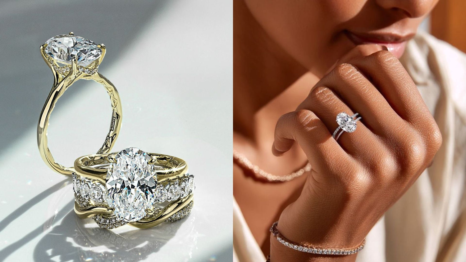 Bridal Ring Set - Lab Grown Diamonds - Engagement Rings