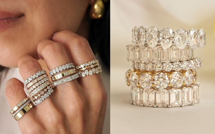 All Moissanite Wedding Bands - Wedding Band