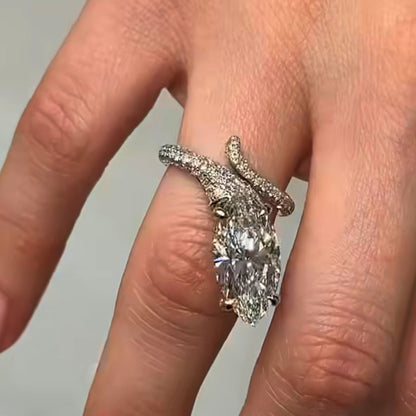Luxury Marquise Cut Lab Grown Diamond Wrap Engagement Ring