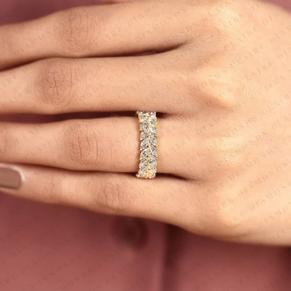 marquise cut moissanite diamond eternity band double row marquise diamond wedding ring luxury stackable band