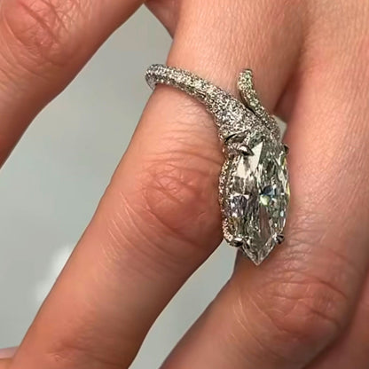 Luxury Marquise Cut Lab Grown Diamond Wrap Engagement Ring