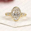 Heirloom Inspired Oval Lab Grown Diamond Vintage Engagement Ring with Marquise and Round Diamond Details