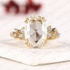 Rose Cut Oval Lab Grown Diamond Ring, Vintage Floral Engagement Ring ,Nature Inspired Ring