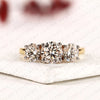 Classic Round Cut Lab Grown Diamond Three Stone Engagement Ring | Yellow Gold Bridal Ring | Elegant Wedding Jewelry