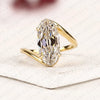 Old Mine Moval Cut Lab Grown Diamond Engagement Ring | Unique Gold Solitaire Ring | Vintage Inspired Modern Bridal Jewelry