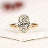 Classic Oval Cut Solitaire Lab Grown Diamond Engagement Ring in Yellow Gold | Hidden Halo Wedding Ring for Women | Timeless Anniversary Gift.