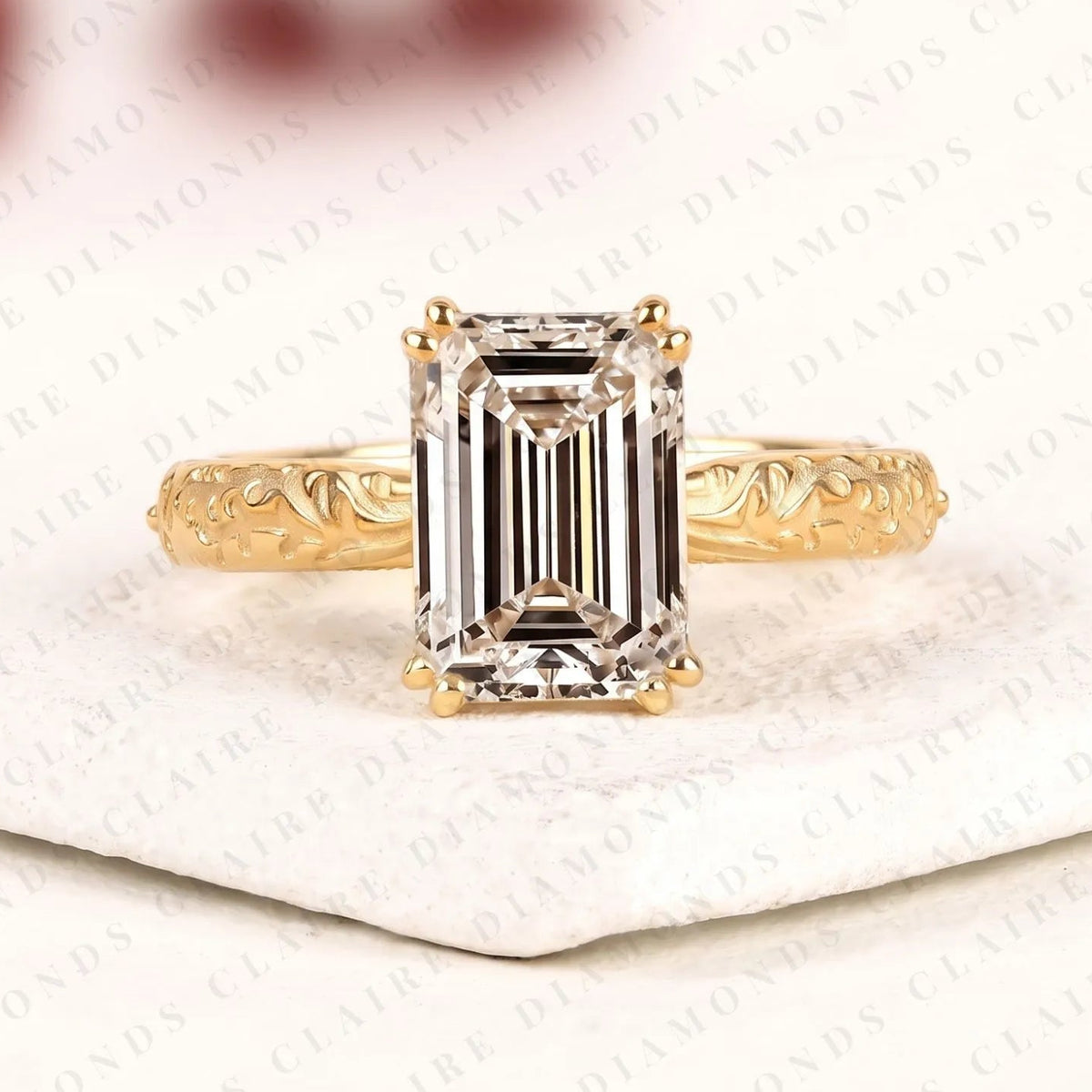 Emerald Cut Engagement Ring by Claire Diamonds