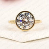 Luxury Round Brilliant Lab Grown Diamond Solitaire Engagement Ring with Timeless Modern Elegance Bezel Engagement Ring