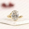 Bypass Oval Cut Lab Grown Diamond Engagement Ring | Modern Solitaire Promise Ring for Everyday Luxury Wear