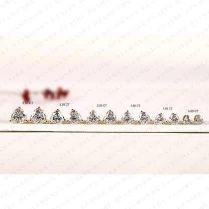 Heart Cut Lab Grown Diamond Stud Earrings, Classic Prong Set Gold Earrings, Minimalist Heart Shape Diamond Studs, Elegant Bridal Jewelry