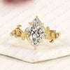 Nature Inspired Marquise Cut Lab Grown Diamond Engagement Ring | Vintage Leaf Vine Ring