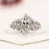 Marquise Cut Moissanite Diamond Engagement Ring Vintage Floral Cluster Ring White Gold Wedding Ring Unique Anniversary Ring for Women.