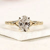 Oval Cut Moissanite Diamond Engagement Ring Vintage Floral Gold Ring Nature Inspired Solitaire Promise Ring for Women