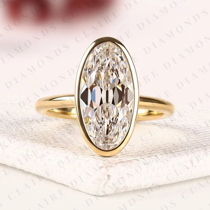 Signature Old Mine Oval Lab Grown Diamond Solitaire Engagement Ring with Refined Style