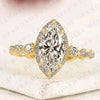 Marquise Cut Lab Grown Diamond Halo Engagement Ring Twisted Pavé Diamond Band Ring Vintage Inspired Bridal Ring for Women