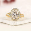 Oval Cut Halo Lab Grown Diamond Engagement Ring in Gold – Vintage Beauty with Timeless Sparkle