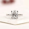 Oval Cut Lab Grown Diamond Solitaire Engagement Ring, Four Prong Hidden Tulip Setting, Minimalist White Gold Proposal Ring