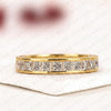1.20 TCW Princess Cut Moissanite Diamond  Half Eternity Wedding Band | Channel Set Square Diamond Yellow Gold Wedding Ring | Modern Eternity Anniversary Band | Timeless Bridal Jewelry