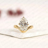 Oval Cut Solitaire Lab Grown Diamonds Two Tone Engagement Ring with Sculpted Gold Band – Modern Elegance Redefined