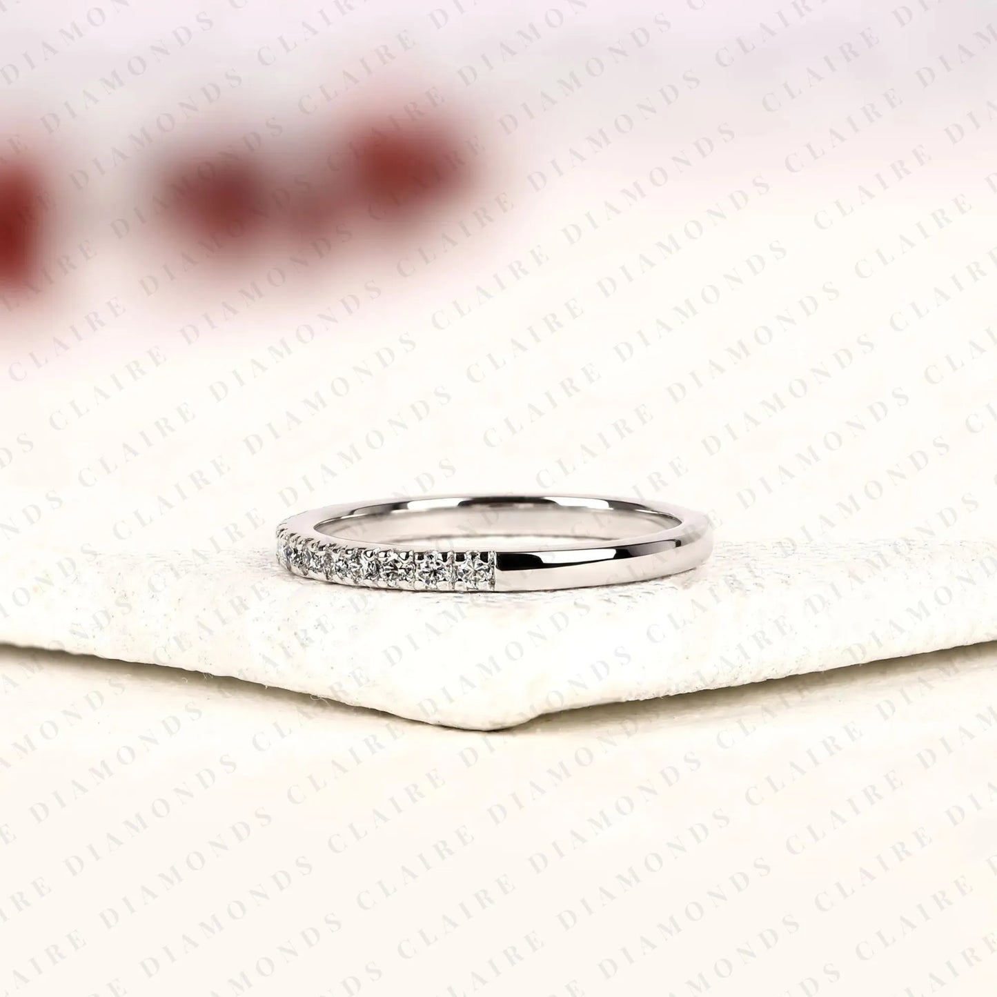 0.30 tcw timeless round brilliant lab grown diamond eternity wedding band with delicate pavé set sparkling accents
