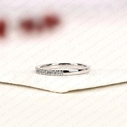 0.30 TCW Timeless Round Brilliant Lab Grown Diamond Eternity Wedding Band with Delicate Pavé Set Sparkling Accents