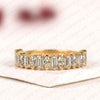1.76 TCW Alternating Marquise & Baguette Cut Lab Grown Diamond Eternity Band, Yellow Gold Full Eternity Wedding Ring, Modern Geometric Anniversary Band
