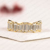2.00 TCW Baguette Cut Moissanite Half Eternity Band in Solid Gold | Modern Alternating Baguette Stone Ring, Stackable Anniversary Band for Women