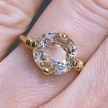 Cushion Rose Cut Moissanite Engagement Ring Unique Gold Solitaire Wedding Ring