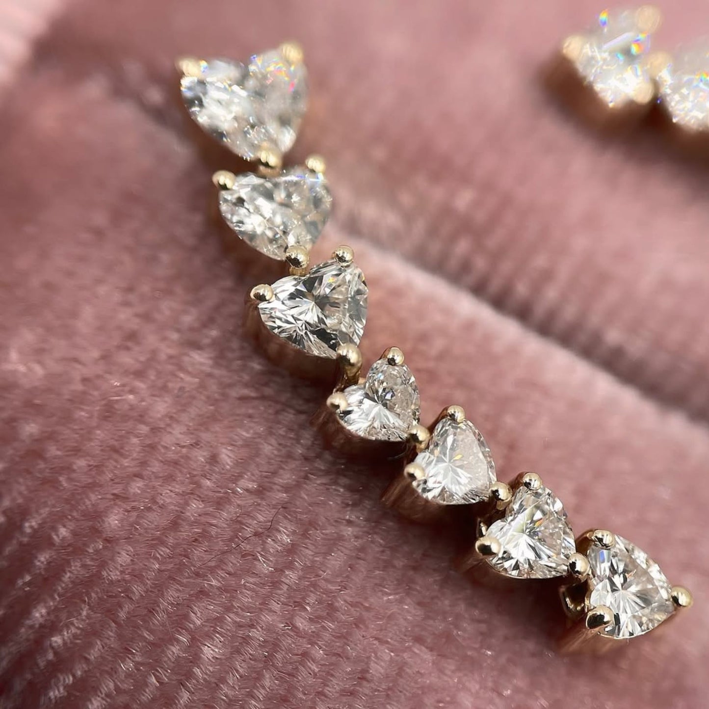 2.80 tcw heart shape lab grown diamond drop earrings in gold elegant dainty dangle jewelry for women