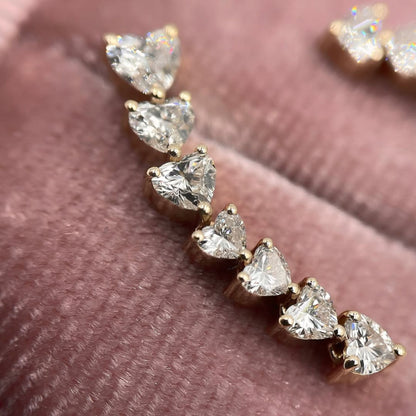 2.80 TCW Heart Shape Lab Grown Diamond Drop Earrings in Gold Elegant Dainty Dangle Jewelry for Women