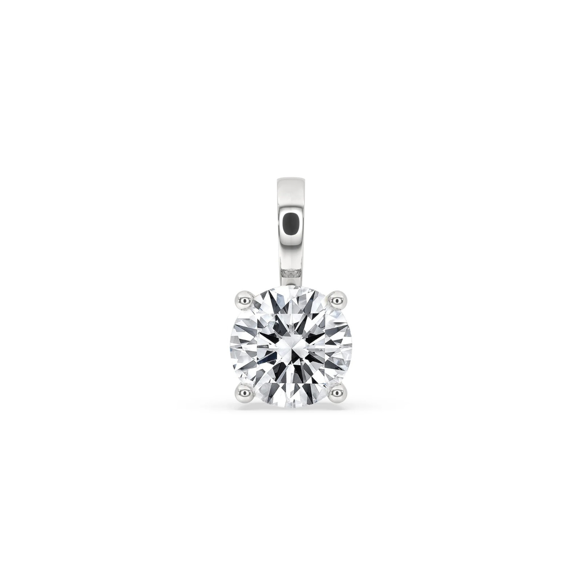 1 CT Round Cut Moissanite Pendant with Brilliant Shine