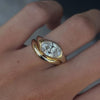 Elegant Oval Cut Moissanite Diamond Wrap Ring in Gold Modern Sculptural Statement Ring