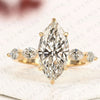 Marquise Cut Moissanite Diamond Engagement Ring Five Stone Diamond Minimalist Ring