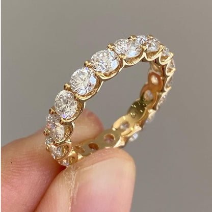2.55 TCW Luxury Round Brilliant Lab Grown Diamond Eternity Band in Gold Full Circle Classic Wedding Ring
