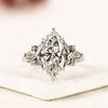 Marquise Cut Lab Grown Diamond Engagement Ring Nature Inspired Floral Ring Vintage Leaf Wedding Ring Unique Proposal Ring