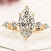 Marquise Cut Lab Grown Diamond Engagement Ring Five Stone Diamond Minimalist Ring