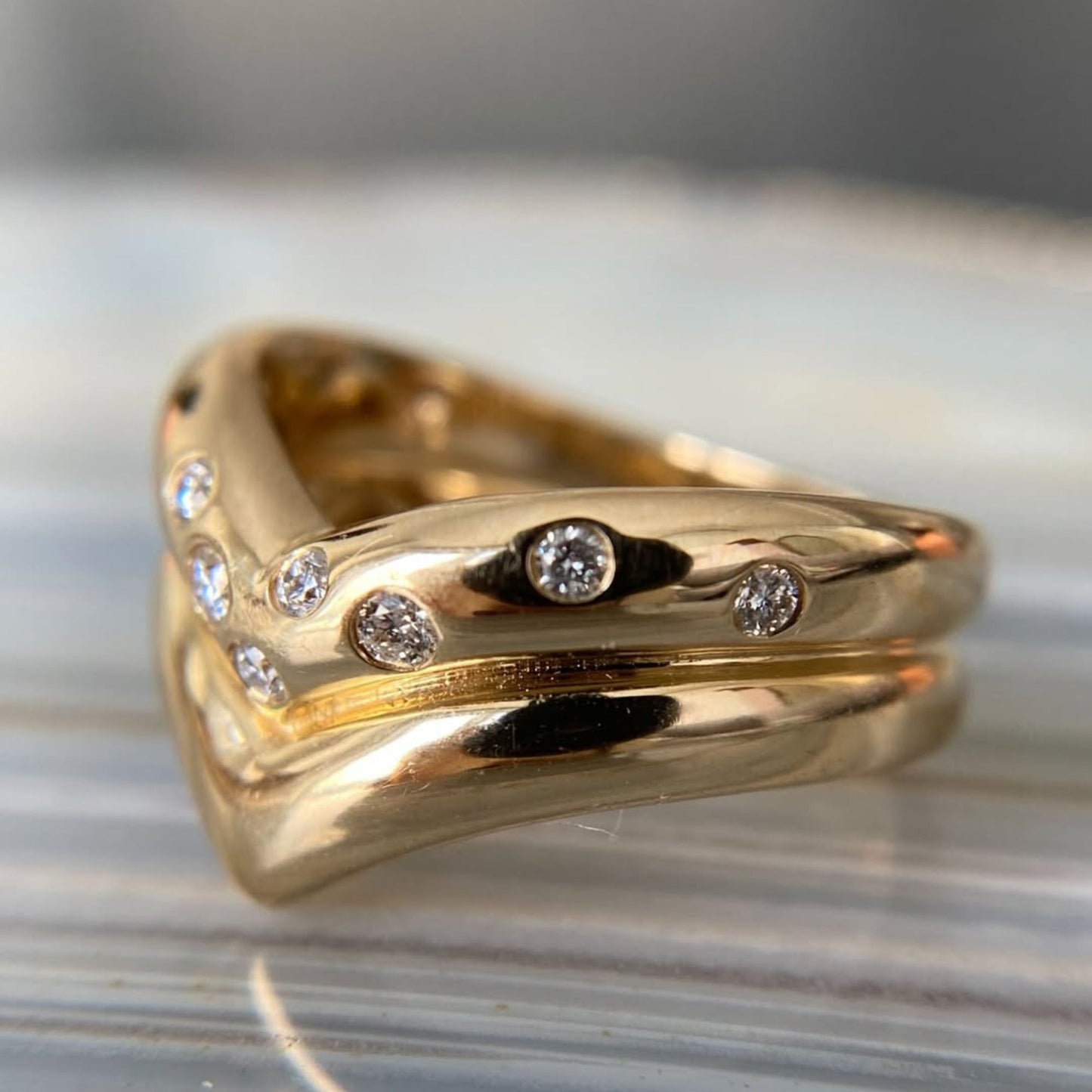 0.24 tcw elegant v-shape diamond chevron ring in lab grown minimalist stackable fine jewelry